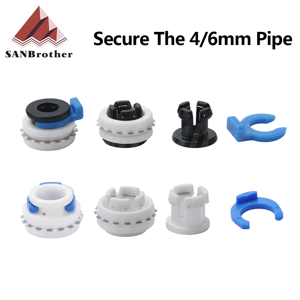 

3D printer accessories pneumatic connectors plastic snap fast plug PTFE pipe connector 4mm claw cover 6mm Tube Clamp Blue Pipe