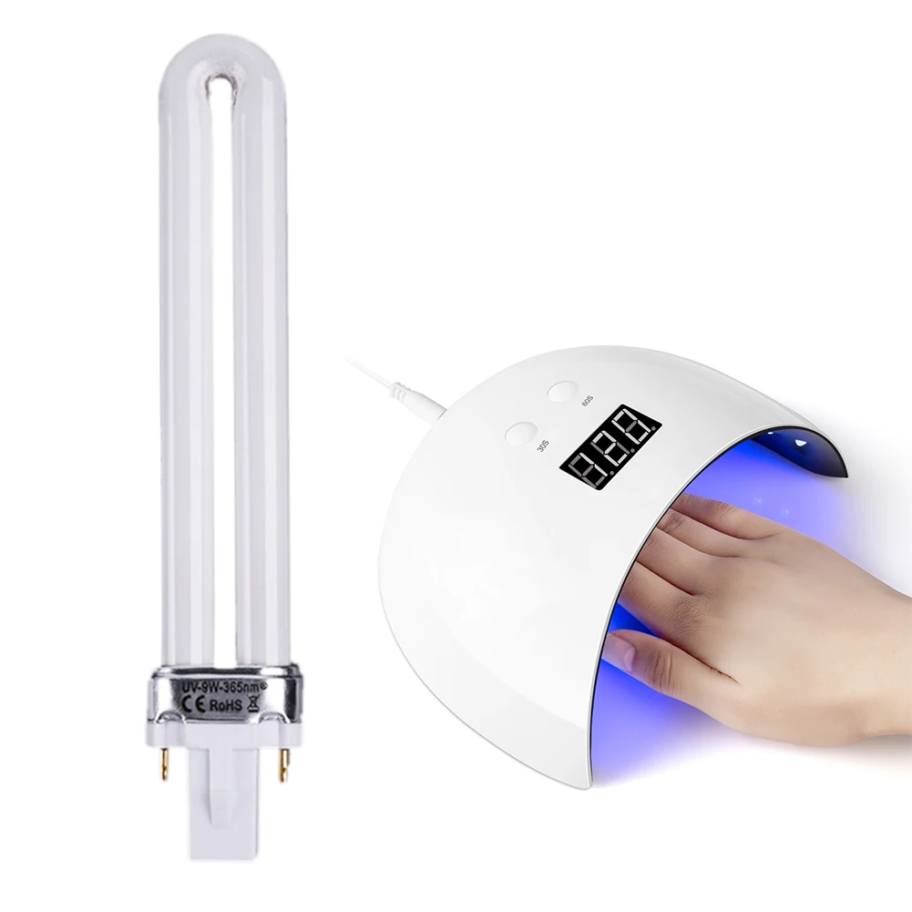 

1-10pcs 9W UV Lamp Tube Light Bulbs Gel Nail Art Gel Dryer Replacement Curing Nail Bulbs U Shape Ultraviolet Light Bulb Tube