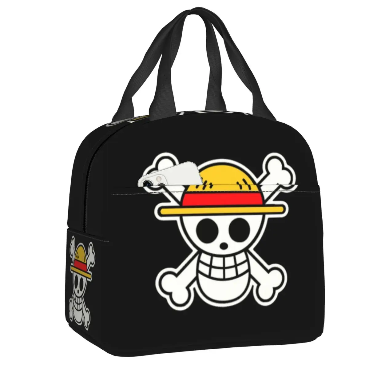 Custom One Pieces Skull Logo Lunch Bag Women Cooler Warm Insulated Lunch Box for Kids School Children