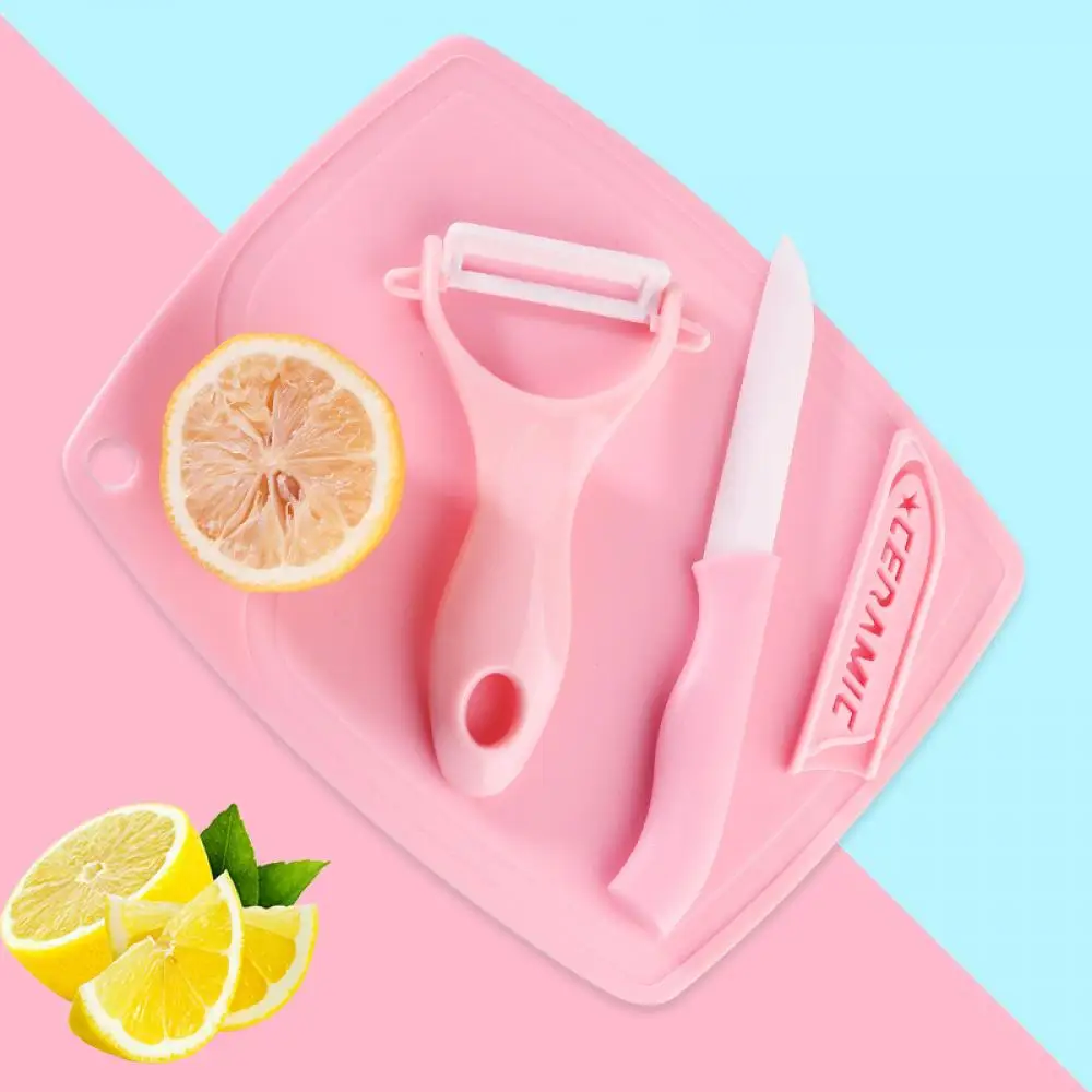 

Набор керамических ножей для фруктов, набор из трех овощей и разделочной доски