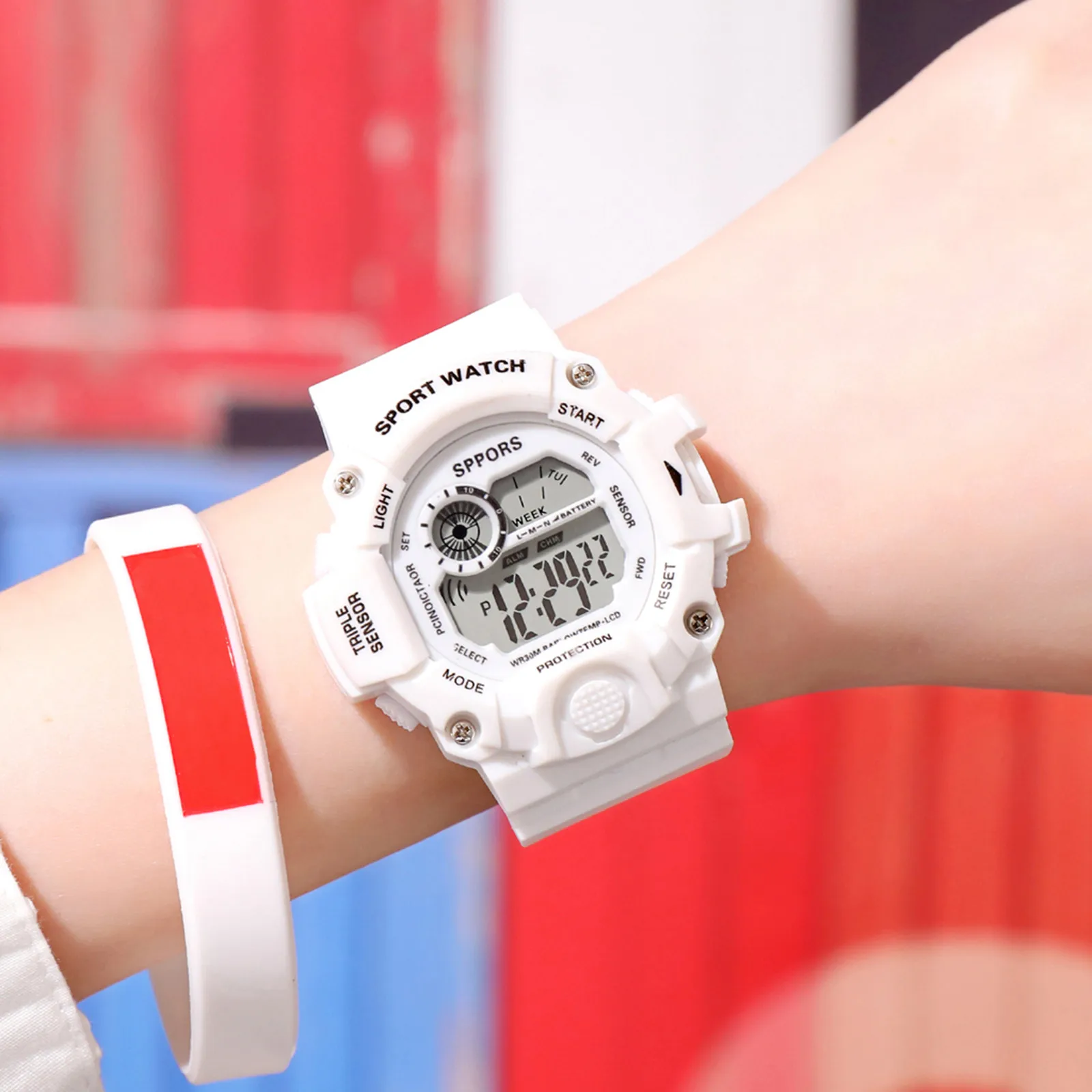 

Модные часы для девушки Водонепроницаемые светодиодные цифровые женские часы обратный отсчет секундомер спортивные многофункциональные часы электронные наручные часы