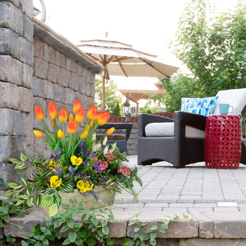 

Lovely 18" Artificial Bundles of 6 Red and Yellow Floral Bouquets