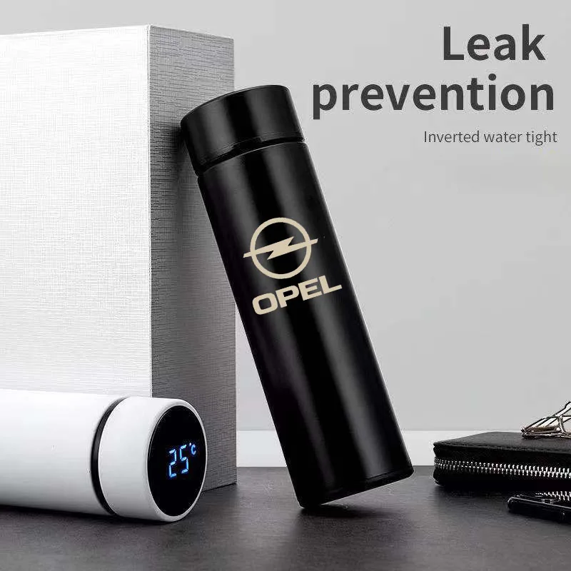 

500ml portable Car smart Thermos mug Coffee Cup With Temperature Display For Opel Astra J H G K Mokka Zafira