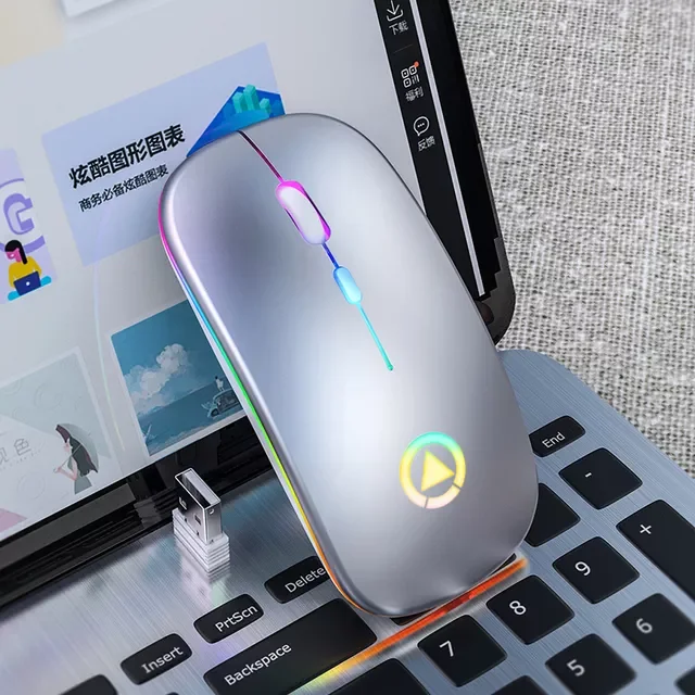 

Backlit Rechargeable Wireless Mouse USB Receiver Ergonomic Optical Gaming Mouse Silent Desktop PC Laptop Mouse