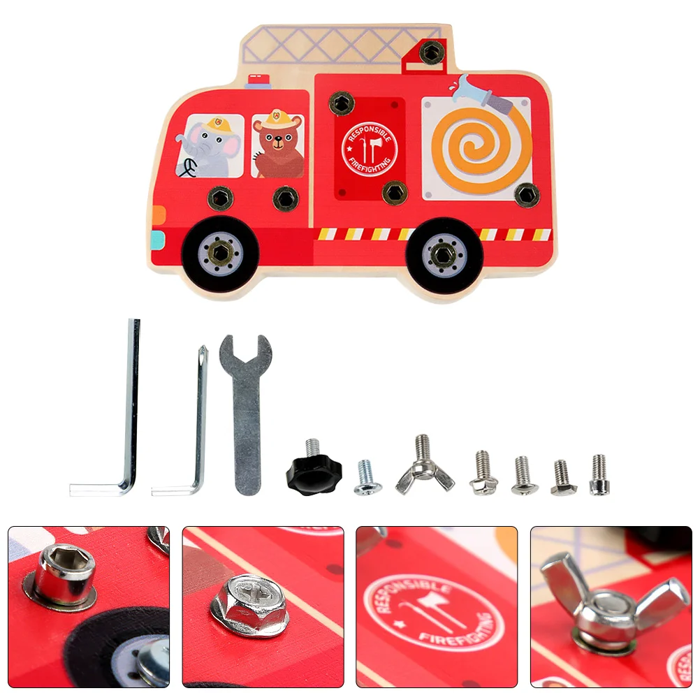 

Adorable Kids Fire Fighting Truck Screws Assemble And Disassemble Board