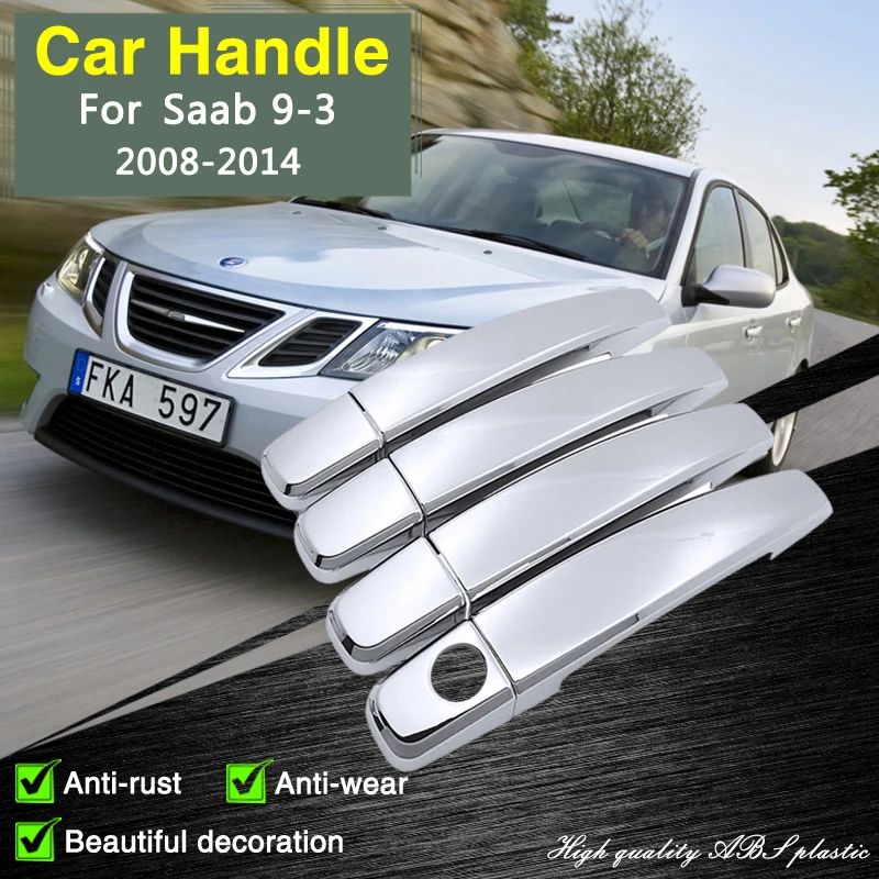 

for Saab 9-3 YS3F 2008 2009 2010 2011 2012 2013 2014 Chrome Door Handle Cover Car Accessories Rustproof Styling Decorate Sticker