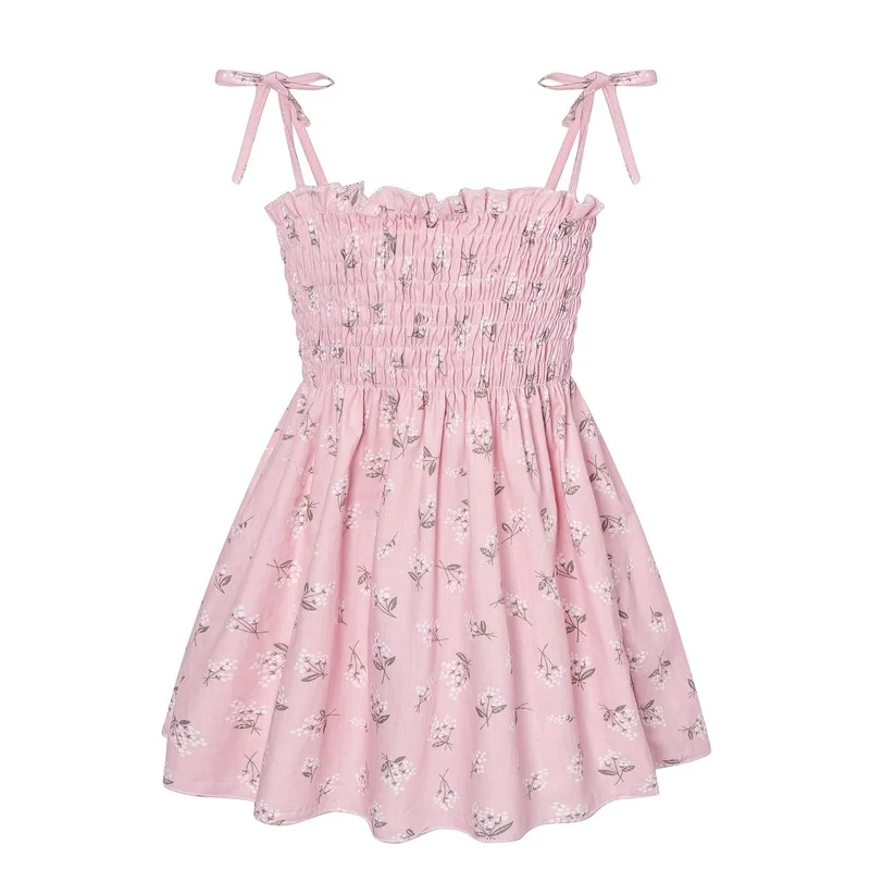 2022 Summer Girls Sleeveless Floral Sundress Dresses for Girls Kids Casual Clothes Cotton Toddler Baby Girl Pageant Beach Dress