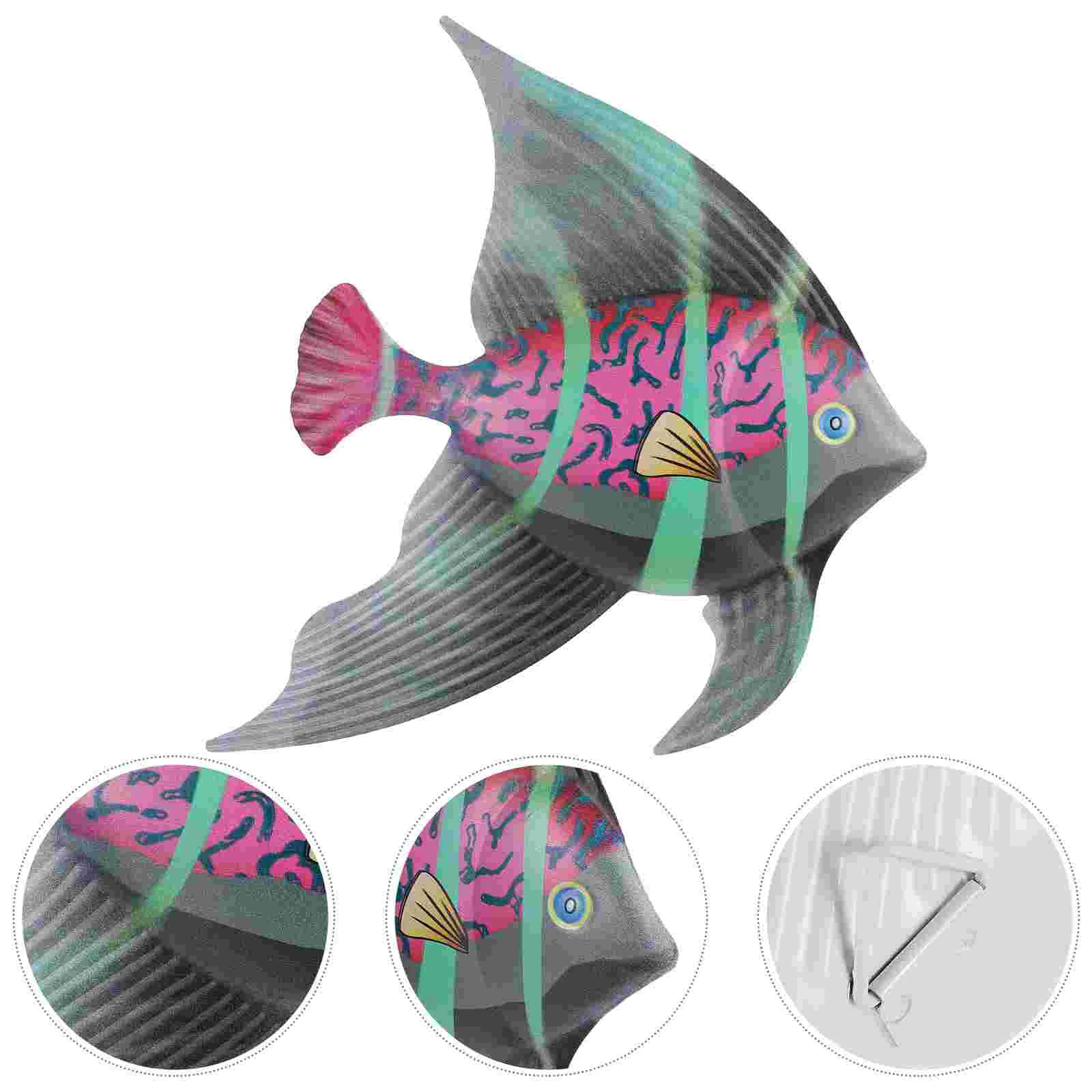 

Wall Decor Sculpture Metalfish Nautical Coastal Hanging Beach Animal Sculptures Outdoor Decorations Tropical Pool Sea Swimming