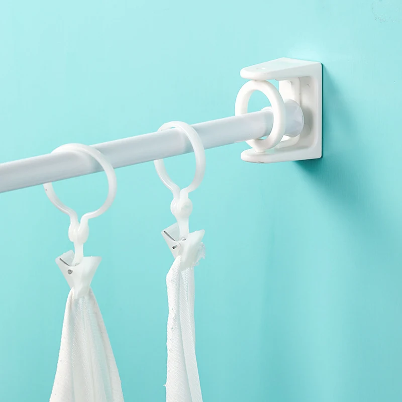 Strong Curtain Rod Bracket Holders Hooks Self-adhesive Holder Clothes Rail Toilet Bathroom kitchen Accessories 2pc |