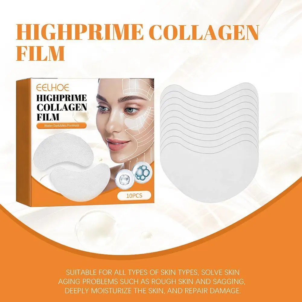 

5Pairs Highprime Collagen Soluble Film Anti Aging Wrinkles Remove Dark Circles Nourish Mask Moisturizing Lift Firming Skin Care