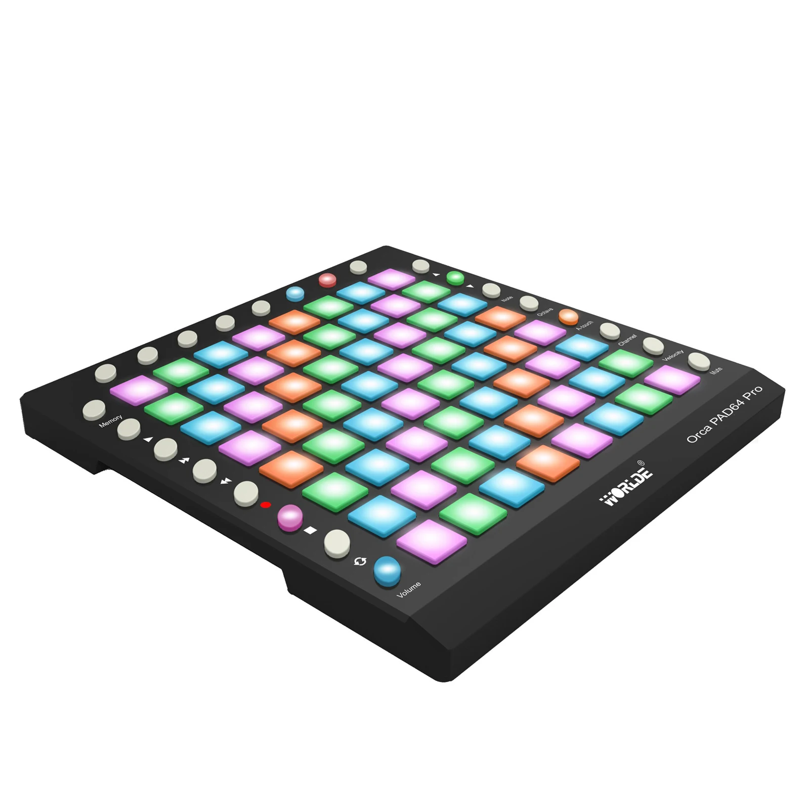 

ORCA PAD64 Pro Portable USB MIDI Drum Pad Controller 64 RGB Backlit Pads 24 Buttons with USB Cable