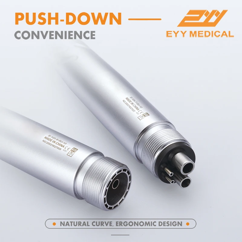 EYY Dental LED Turbine Handpiece withe E -Generator Push Button Big /Standard Head Cartridge Rotor 2/4 Hole