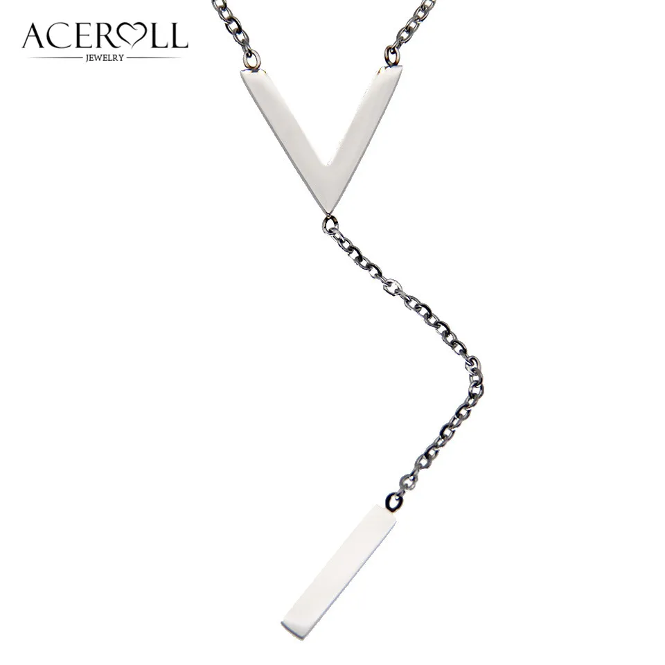 

ACEROLL Fashion Triangle V And Bar Pendant Necklace, Choker Necklace For Women New Design 2023