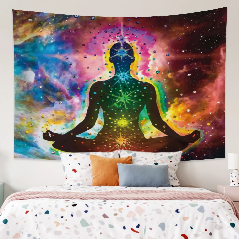 

Meditation Seven Chakra Tapestry Indian Buddha Wall Decoration Mandala Tapestry Witchcraft Bohemian Hippie Home Decor Yoga Mat