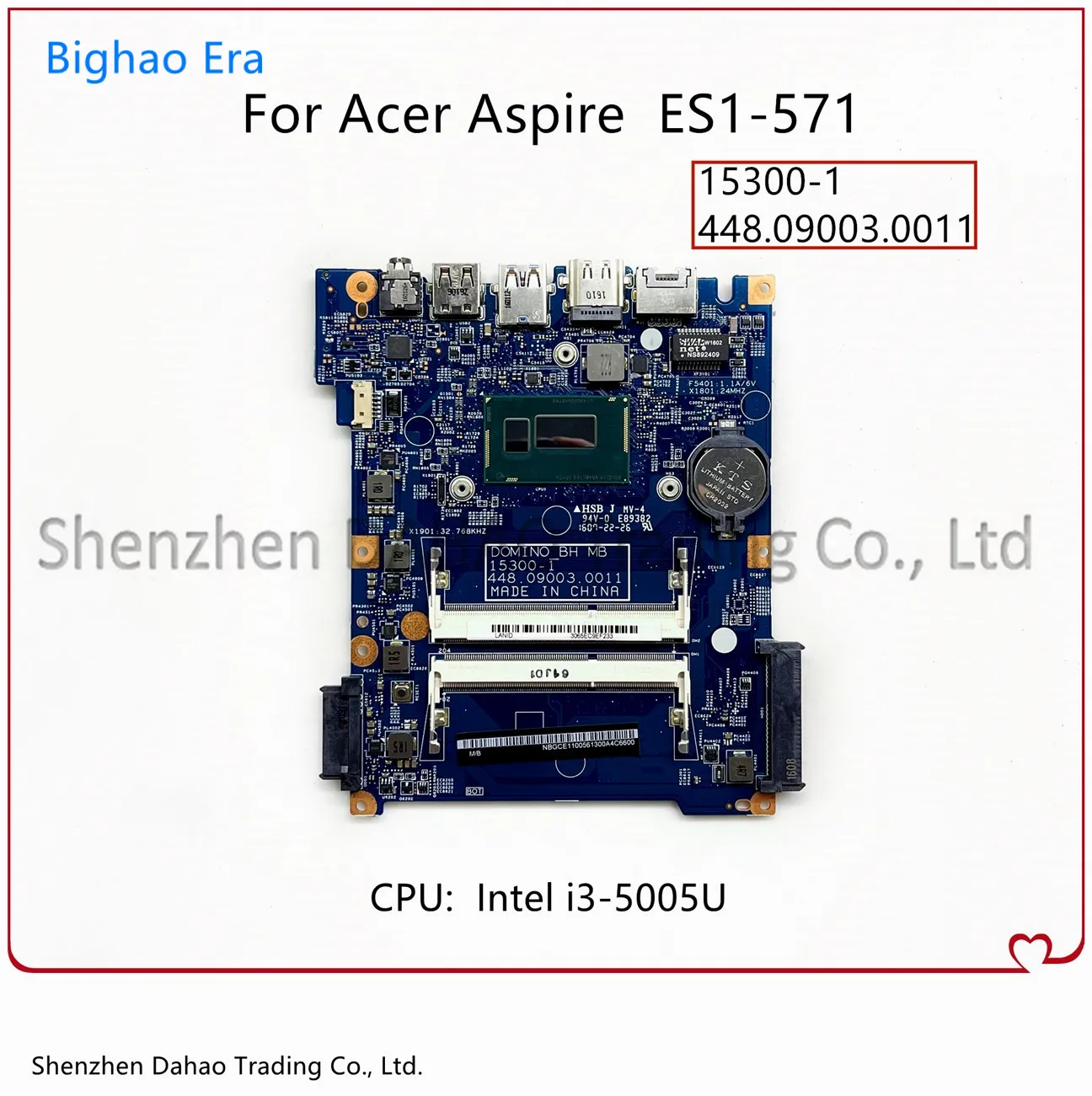 

448.09003.0011 NB.GCE11.008 NBGCE11008 For Acer Aspire ES1-571 Laptop Motherboaed With i3-5005U CPU Mainboard N15W4 15300-1