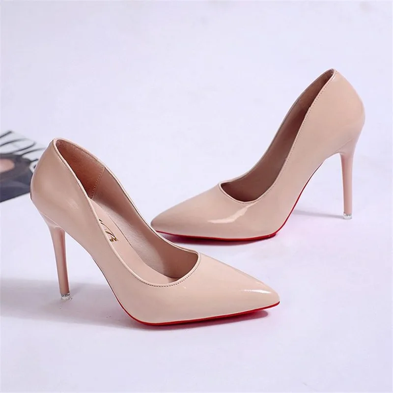 

2023 Women High Heel Pointed Toe Stiletto Fashion Women's Shoes Shallow High Heels Red Bottom High Heels Ladies Shoes for Party
