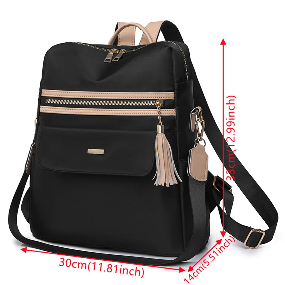 Women Nylon Shoulder School Bag For Teenage Female Multi-function Travel Bagpack Lady Casual School Backpack