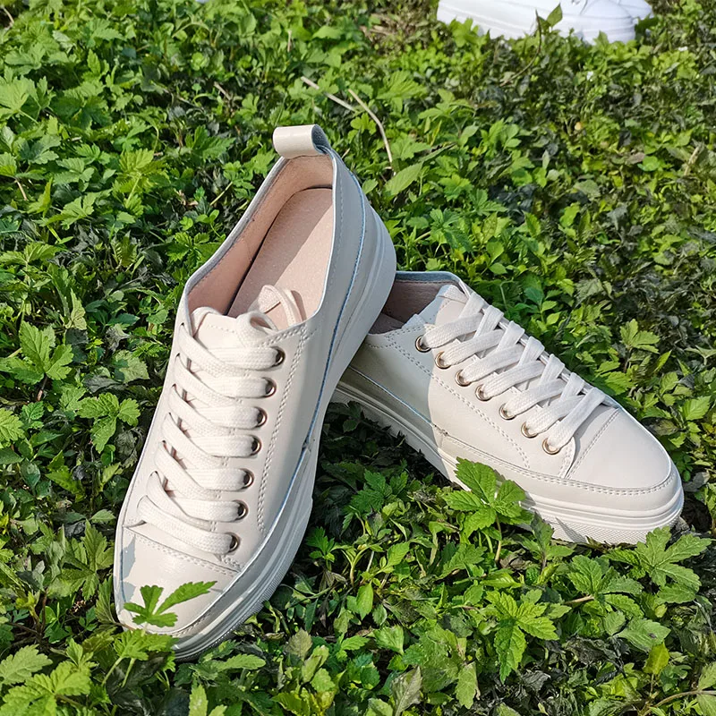 

Женские кроссовки из коровьей кожи, белые кроссовки из натуральной кожи с вулканизированной подошвой, 2022-25 см, весенняя обувь, 22,5