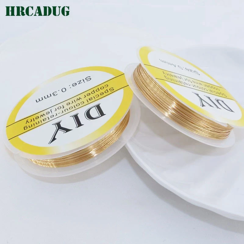 Jewelry Bead Wires Gold Plated Brass Metal Copper Wire For Jewelry Making DIY Accessories Beaded Material Supplies Wholesale Lot