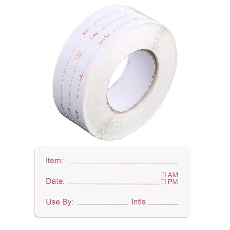 

500Pcs/Roll Food Prep Labels 1x2inch Kitchen Food Storage Adhesive Stickers Removable Refrigerator Freezer Data Labels