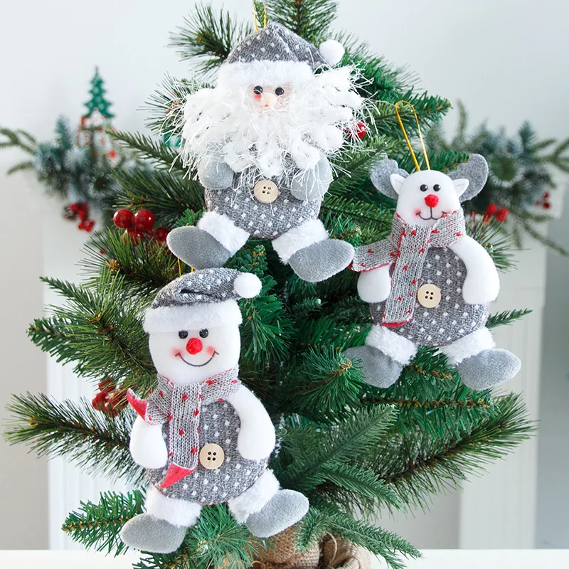 2022Christmas Ornaments DIY Xmas Gift Santa Claus Snowman Tree Pendant Doll Hang Happy New Year Decorations for Home Noel Natal