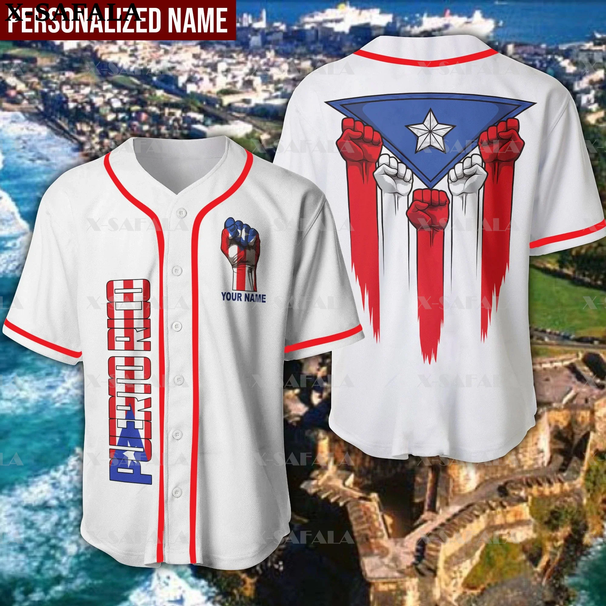 Custom Name PUERTO RICO Love Country Flag 3D Printed Baseball Jersey Summer Shirt Men's Tops Tee Oversized Streetwear-9