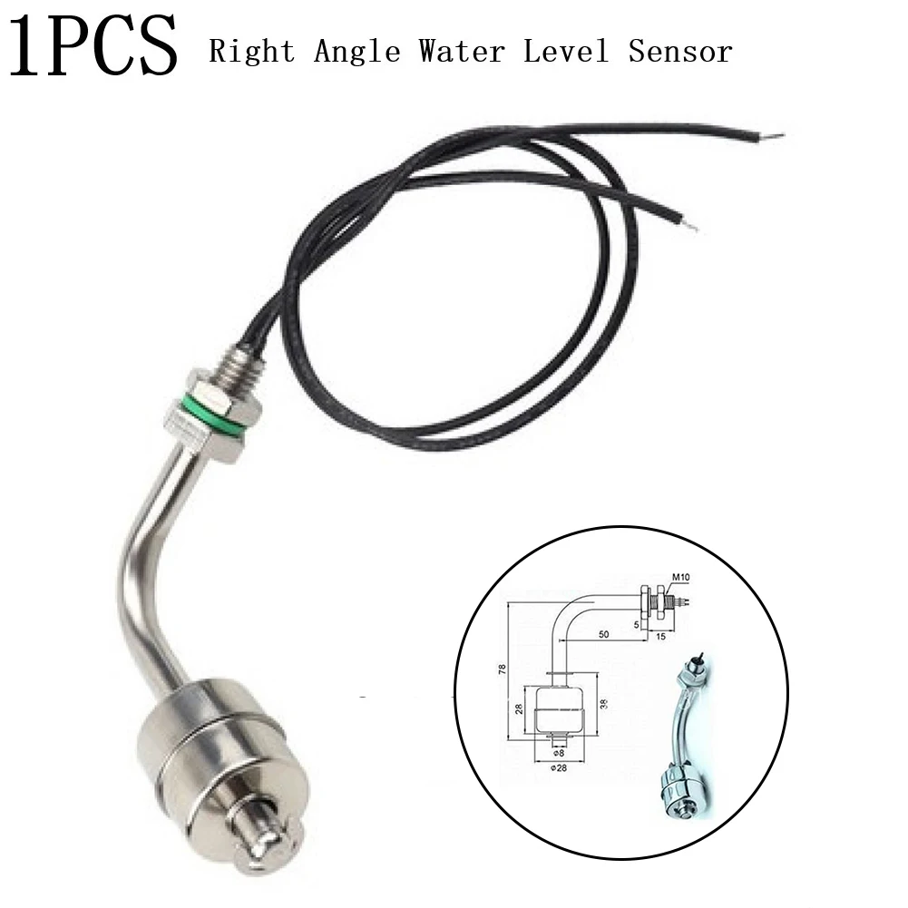 

Stainless Steel Miniature Float Switch Tank Liquid Right Angle L Type Water Level Sensor Pool For Level Control Alarm 10W