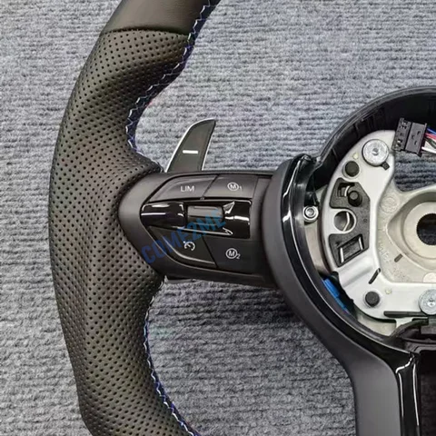 Рулевое колесо подходит для Bmw F30 F10 F31 F20 E90 из кожаного материала и спортивных рулевых автомобильных аксессуаров //M Logo