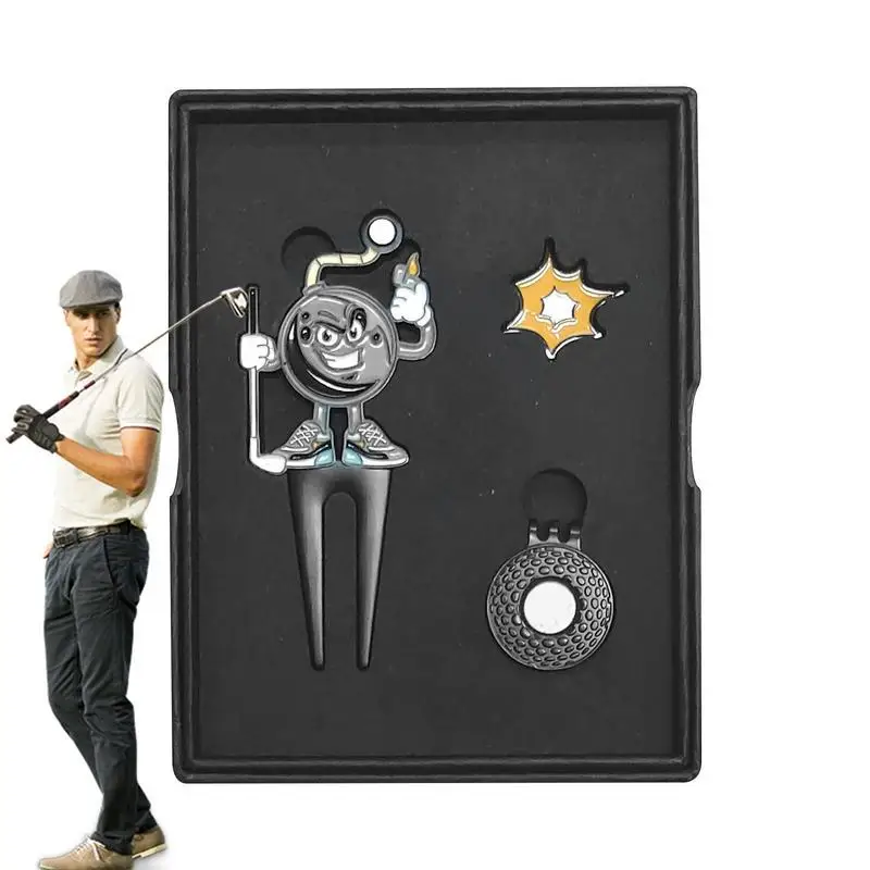 

Ball Marker Divot Tool Funny Magnetic Golf Hat Clip Ball Marker With Divit Golf Tool Golf Club Holder Portable Golf Training