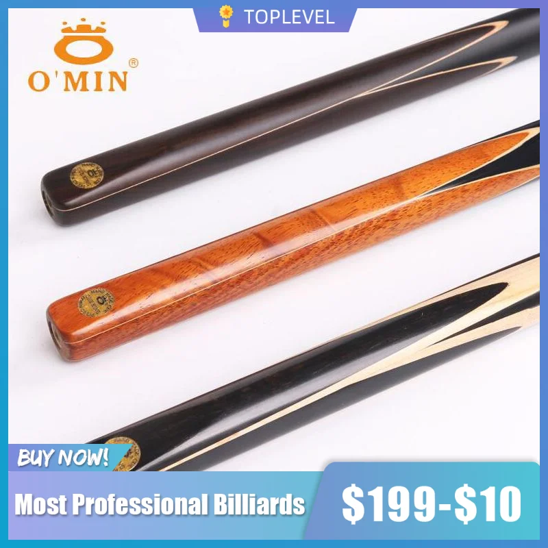 

O'min 3/4 Piece Cue Snooker Cue Handmade Billiard Cue Stick with Case with Extension 9.8 mm 11mm Tip for Black 8 Nine Ball