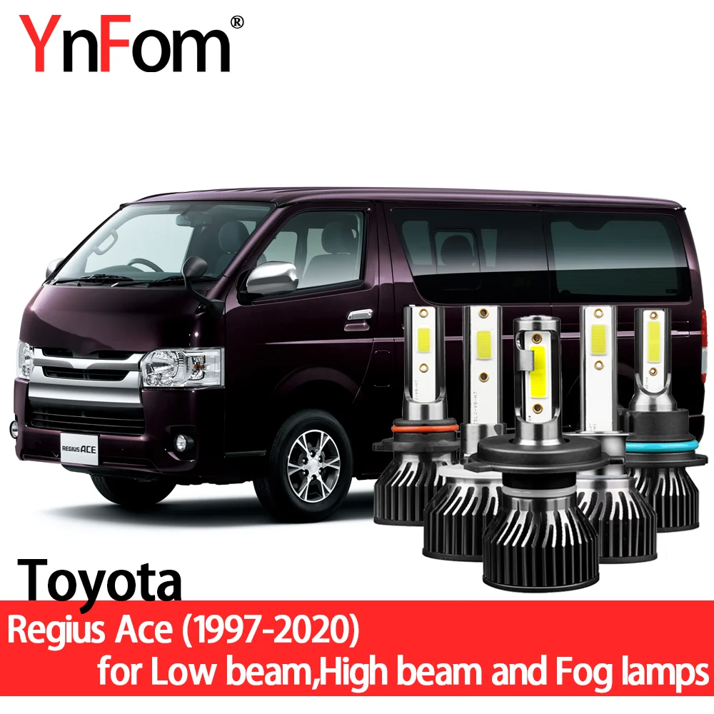 

YnFom Toyota Special LED Headlight Bulb Kit For Regius Ace CH40W H100 H200 1997-2020 Low beam,High beam,Fog lamp,Car Accessories
