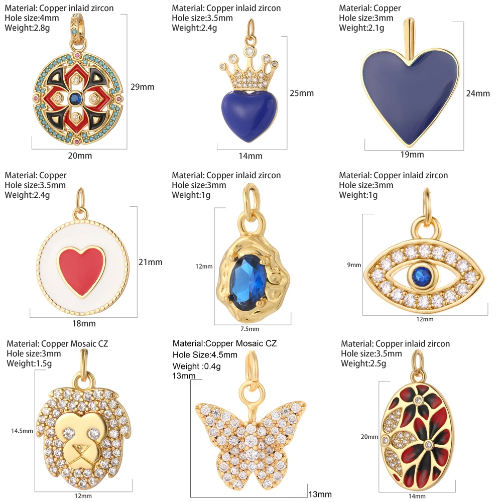 heart flower evil blue eye charms for jewelry making supplis diy keychain necklace earrings bracelet accessories phone butterfly free global shipping