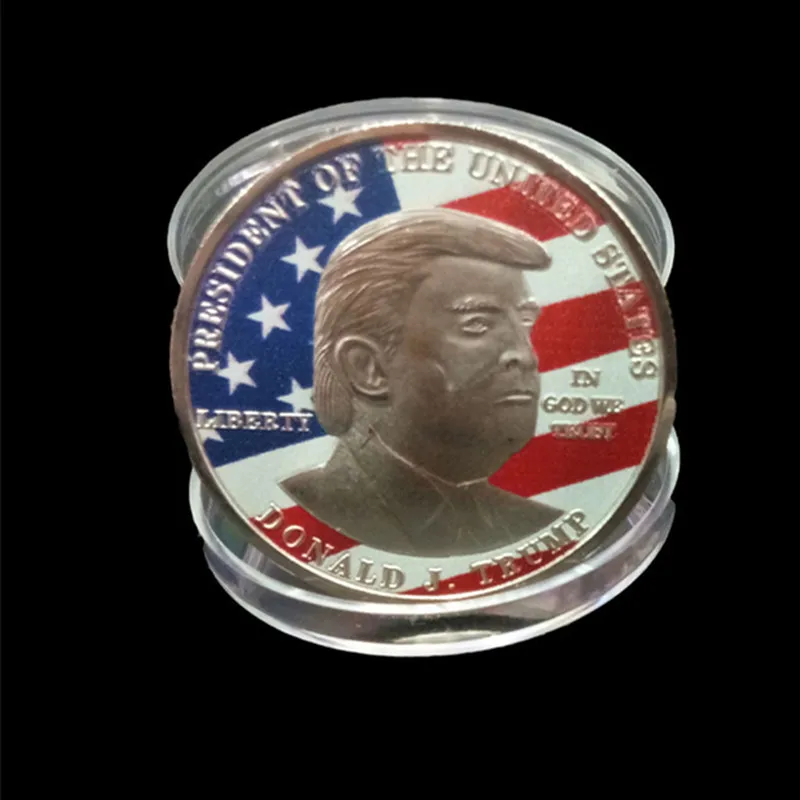 Фотообои с изображением Дональда Трампа исторические монеты посеребренные