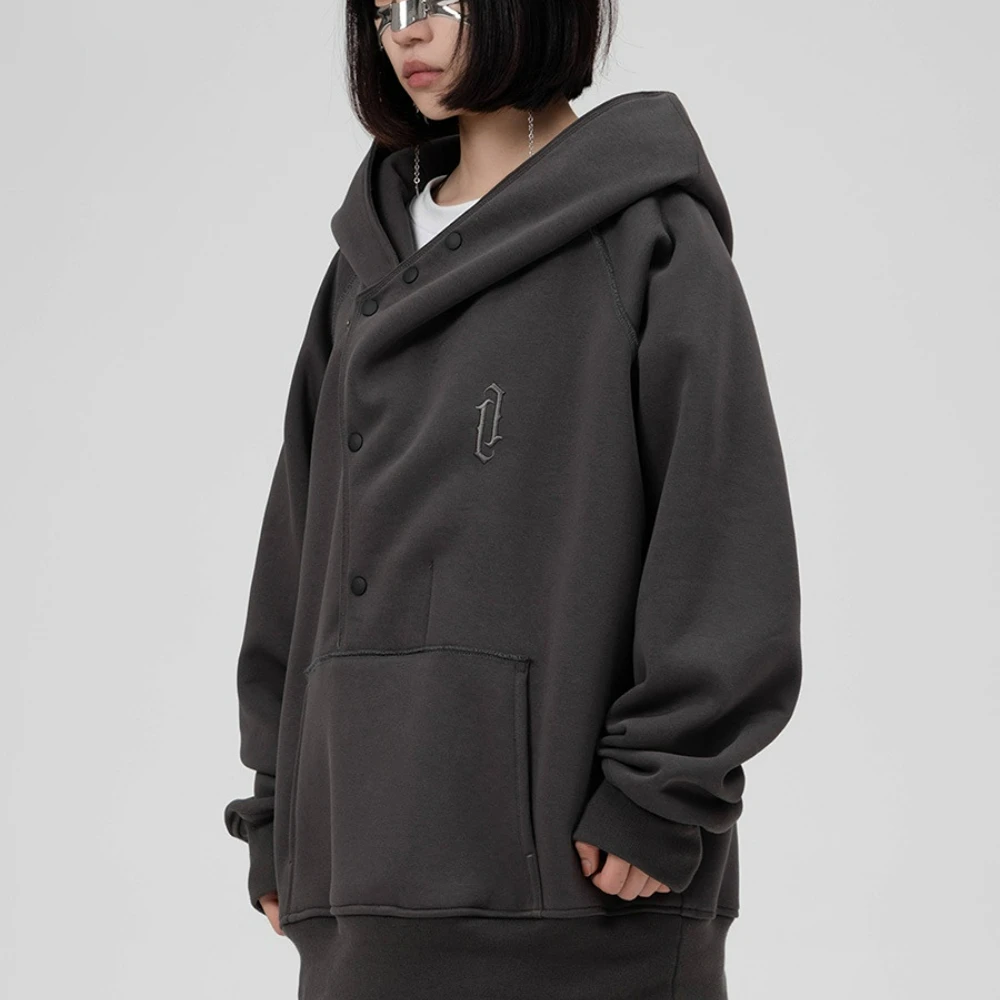 

2023 Unisex Hiphop Oblique Hoodies Techwear Casual Functional Pullover Hoodie Streetwear Harajuku Loose Oversized Hoodie