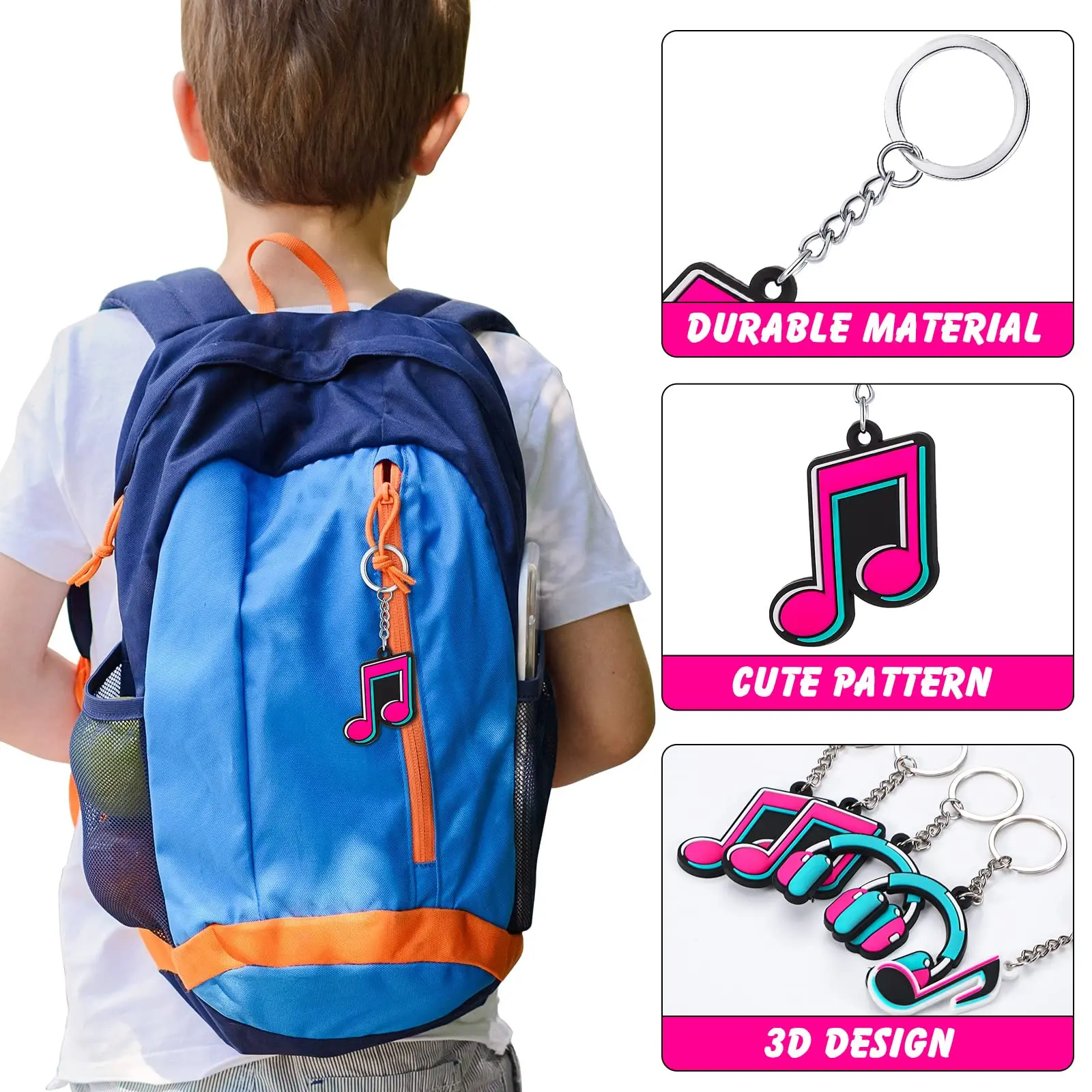 24 шт. силиконовые брелки в виде музыкальной ноты стиле 80-х и 90-х годов