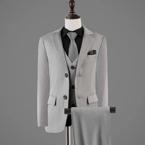 Imported Wedding Suit For Boys Kids Formal Blazer Jacket Vest Pants Tie 4Pcs Photograph Suit Kids Birthday Dr