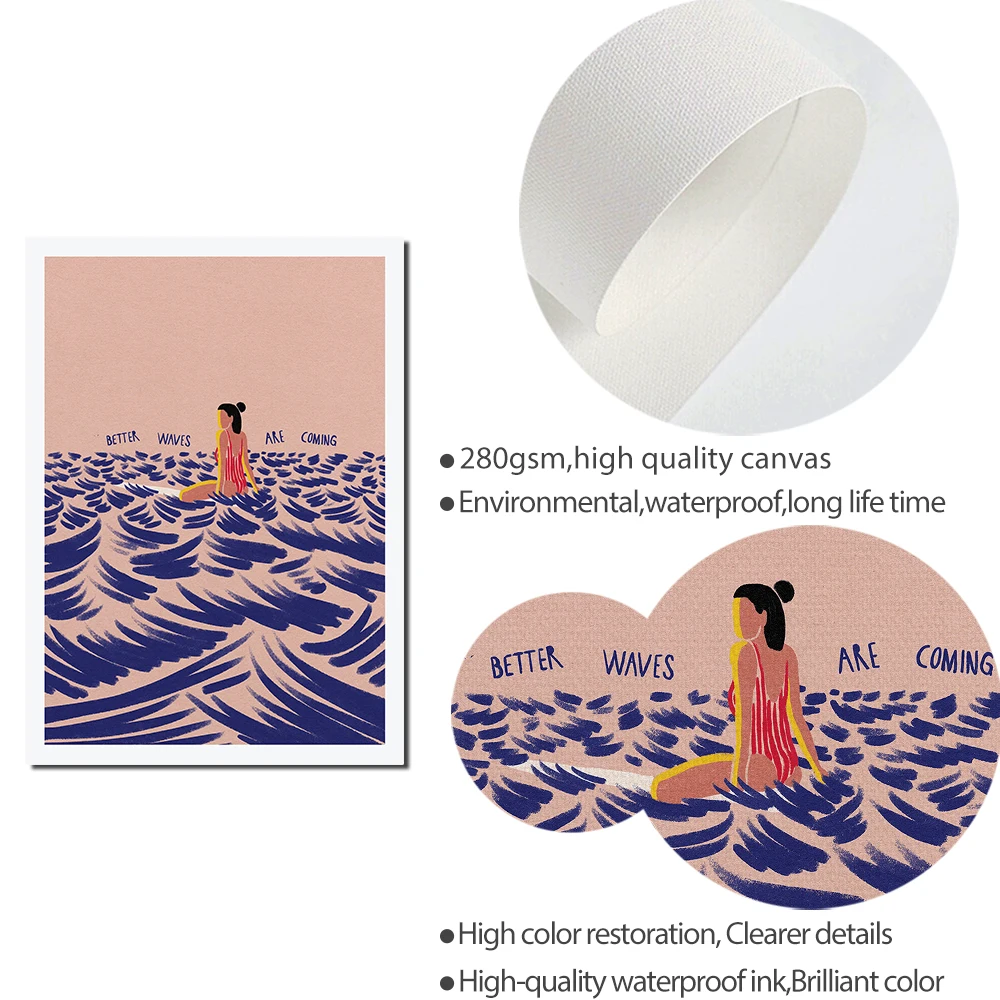 Картина на холсте Лучшие волны картина в полоску с девушкой современные