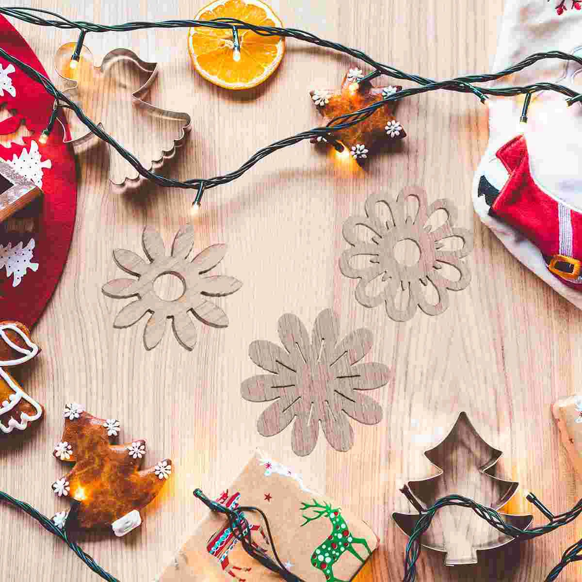 

Wood Wooden Cutouts Craft Unfinished Shapes Pieces Crafts Diy Christmas Flowerslices Embellishments Blanktag Ornaments Table