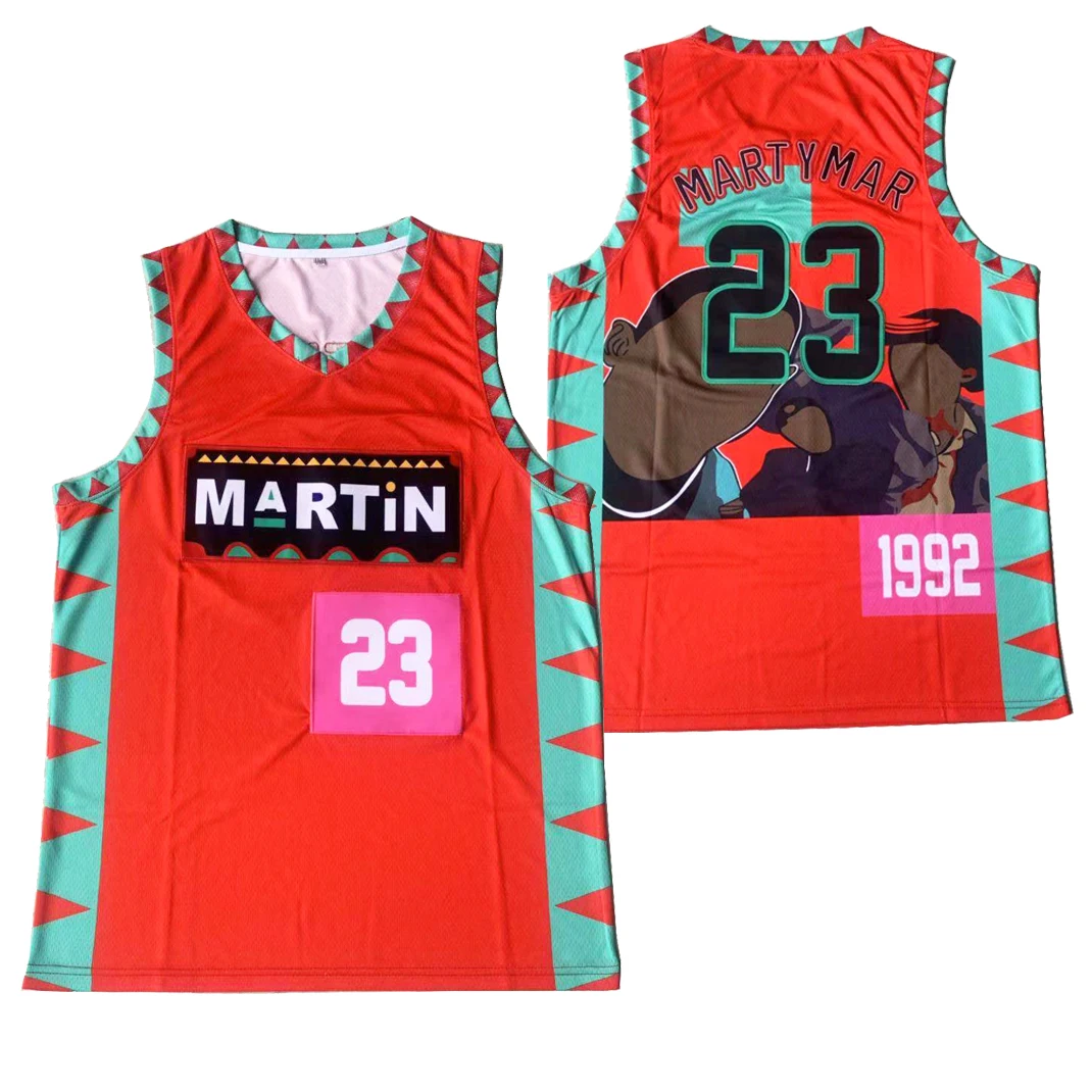 

BG basketball jerseys MARTIN 23 MARTYMAR jersey Embroidery sewing Outdoor sportswear Hip-hop culture movie Red 2021 summer