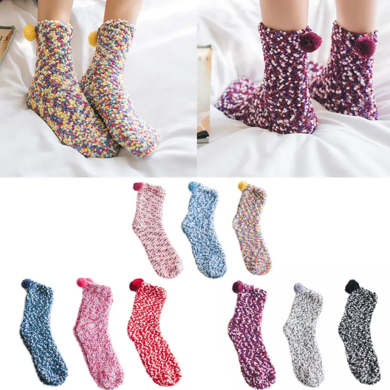 

3 Pairs DIY Cupcake Socks Christmas Fuzzy Plush Socks Winter Thick Cozy Plush Sock Warm Soft Fluffy Socks for Women Girls