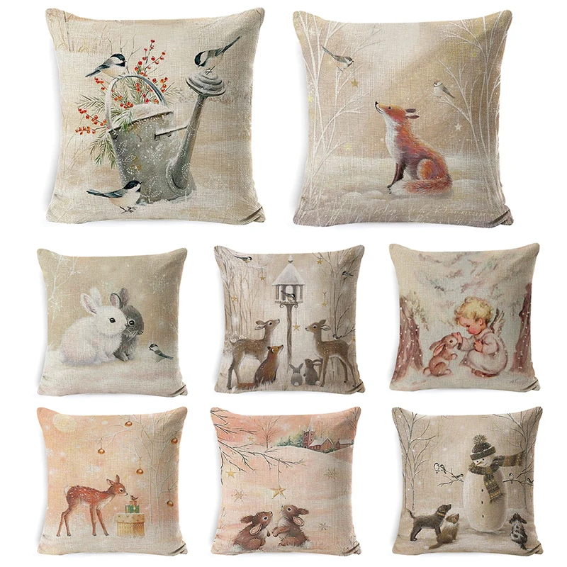 

45x45cm Easter Egg Rabbit Pillow Case Gift Rabbit Sofa Waist Cushion Pillow Case Home Textile Decoration