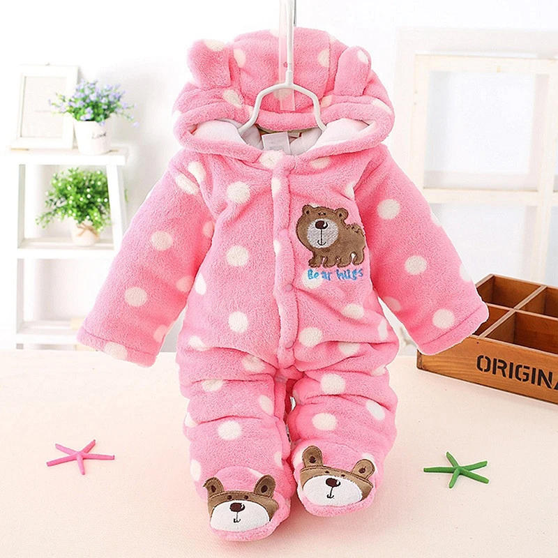 

New Baby Winter Romper Cotton Padded Thick Newborn Baby Girl Warm Jumpsuit Spring Fashion Baby's Wear Kid Climb Clothes