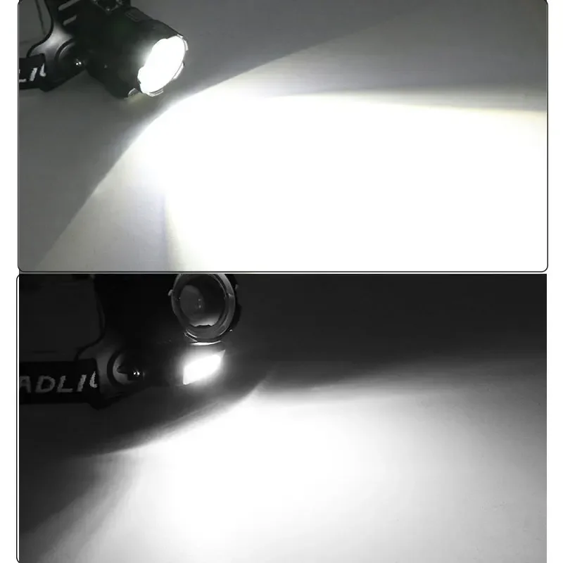 Мощный светодиодный налобный фонарь XHP100 18650 XHP90 перезаряжаемый яркая лампа для