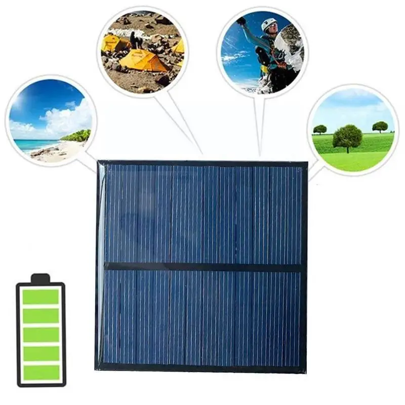 

Solar Cell 6V Mini Solar System DIY For Battery Solar Panel Phone Chargers Portable 140MA 80x80mm High conversion rate P9H1