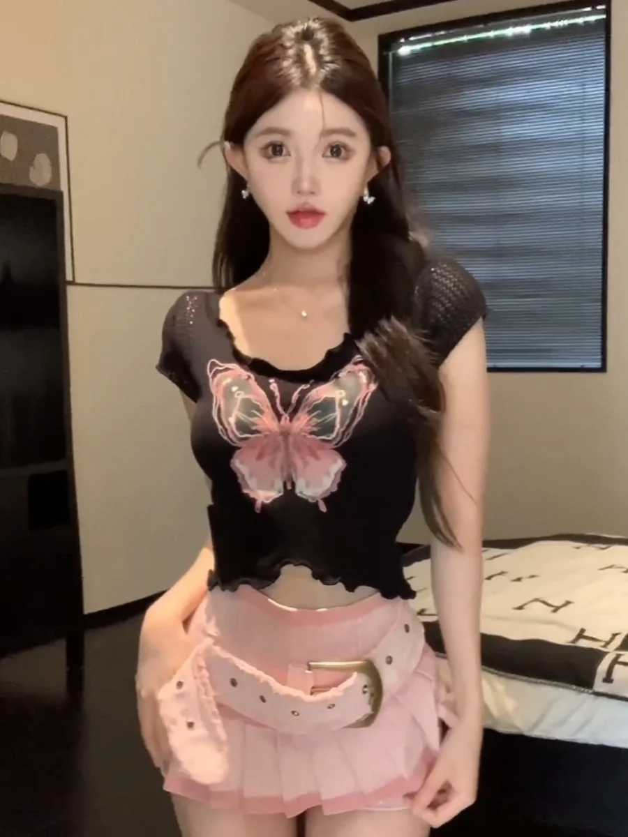 Летняя сладкая и пряная дофаминская футболка больших размеров с деревянными