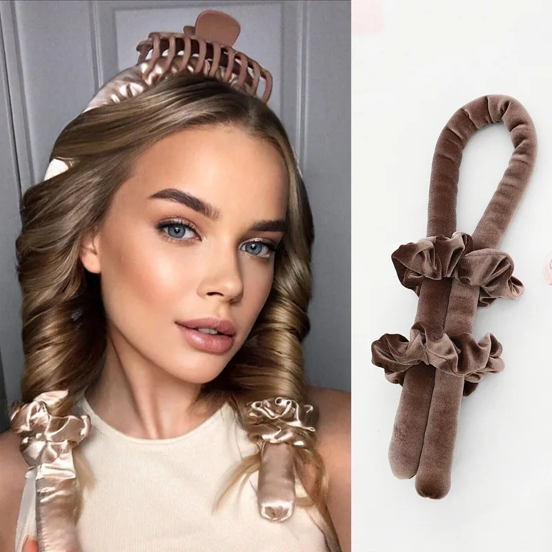 

Heatless Curling Rod Headband No Heat Silk Curls Ribbon Hair Rollers Sleeping Soft Lazy Hair Curlers Foam Rod Hair Styling Tools