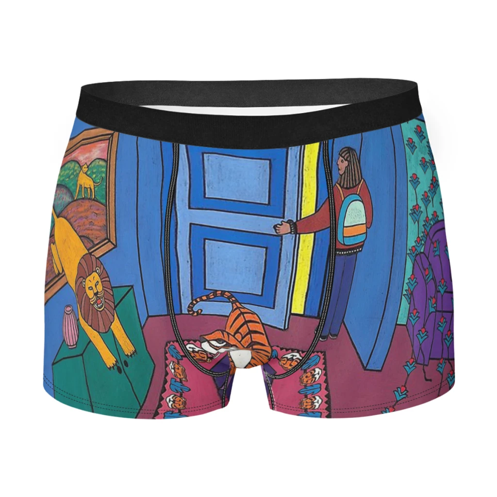 

Animals Moving On Tiger Lion Art Underpants Cotton Panties Man Underwear Sexy Shorts Boxer Briefs