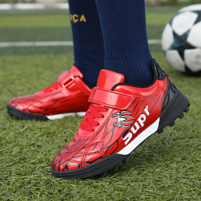 Professional TF HOOK&LOOP Children's Soccer Shoes Breathable Anti-slip Kids Football Sneakers Comfortable Sports Shoes For Boys