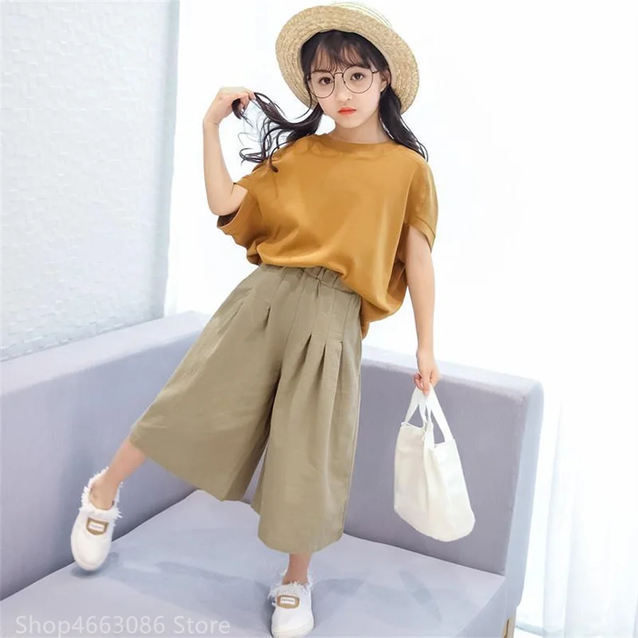 Детский спортивный костюм для девочек Повседневная футболка и штаны на возраст 6