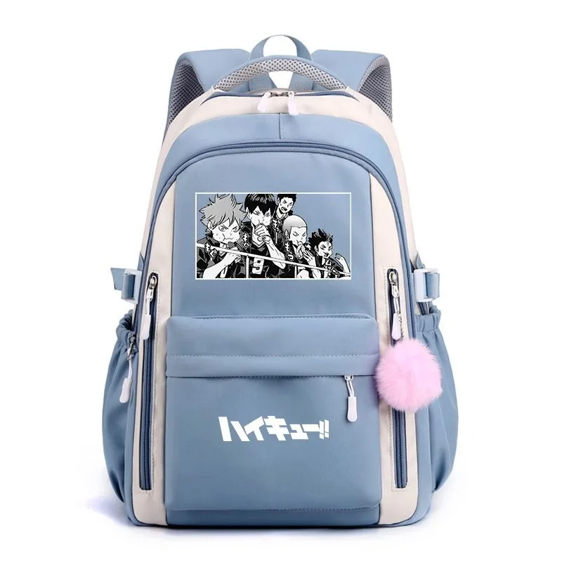 волейбол аниме Haikyû рюкзак Дышащая сетка 30 × 42 23 см черная синяя розовая